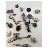 Bag with several sterling pendants