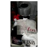 Fourteen college tee shirts, Med, Large and 2XL,