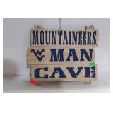 mountaineer man cave hanging wall sign 15 by 12