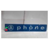 Glass phone sign 24 by 4
