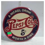 Pepsi cola reproduction sign 12 inches in