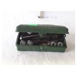 Singer sewing machine case with parts