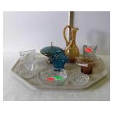Glassware, includes vase candy dishes