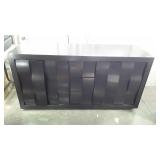 Black server with three drawers in the center
