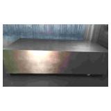 Gold coffee table, 60 by 30 by 17 - model home