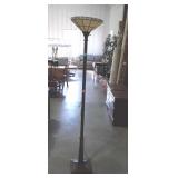 Floor lamp, with slag glass shade, does have