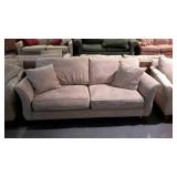 Thomasville two cushion sofa. Flared arms. Beige