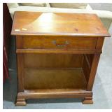 Single drawer pine side table. Missing