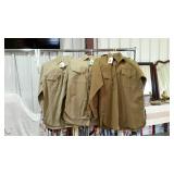 Three military shirts. Two cotton, one