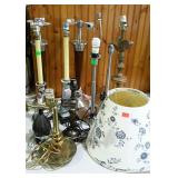 Lamps & shades- three matching blue & white floral