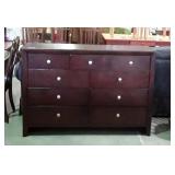 Nine drawer dresser 55 by 17 by 38