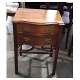 Two drawer end stand, 19 by 15 by 27 matches lot