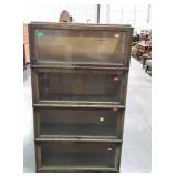 Oak barrister bookcase - 4 sections with single