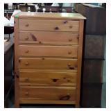 6-Drawer pine chest, by Southern Furniture