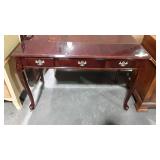 Writing table, Queen Anne footed with three drawer
