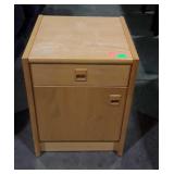 Night stand with single drawer over single door,