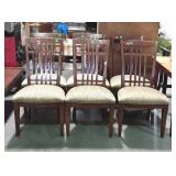 Dining chairs - set of six with padded upholstered