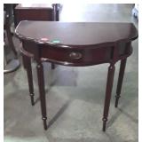 Hall stand, half round single drawer with tapered