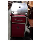 Snap-on barbeque grill with hood, smoker base,