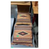 Two upholstered throw pillows with South Western