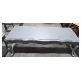 French Provincial coffee table, gray distressed