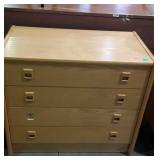 Four drawer low chest / dresser, missing one pull