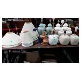 Lighting - four pair of lamps, seven single lamps,