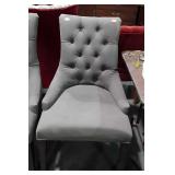 Accent chair with button tuffed back, charcoal