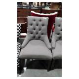 Accent chair with button tuffed back, charcoal