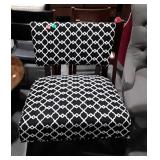 Accent chair with black & white geometric print