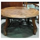 Center coffee table, 38" diameter by 19" high,