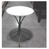 Wooden round top stand with metal frame 20 inches