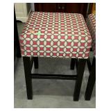 Upholstered barstool. Nice geometric pattern. 19"
