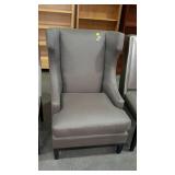 Grey living room accent chair. Made by Bernhardt.