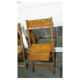 Single vintage wooden folding chair.