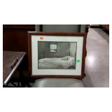 Framed and matted home decor picture of country