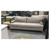 2-Cushion sofa by Rowe, tan upholstered with back