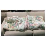 Two comforters, twin size, reversable floral and