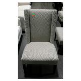 Nice upholstered accent chair. Grey geometric