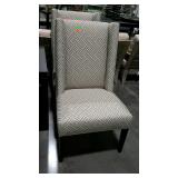 Nice upholstered accent chair. Grey geometric