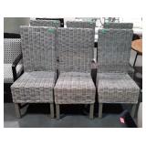 Six wicker chairs, from model home