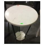 Marble top side stand 21in dia 28in tall