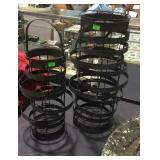 Pair of metal industrial look candle decor pieces