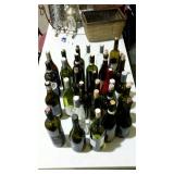 Grouping of empty wine bottles. Perfect for