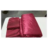 Red drapes - 2 84" lined panels with 3" rod