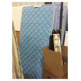 Twin size mattress and boxspring set shows dirt