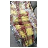 Drapery panels yellow and red plaid 106in long