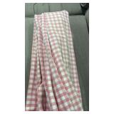 Drapery panels red and white checkered 30in long
