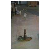 Wooden duck base lamp with no shade, 36 inches