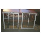 Two windows one is a nine pane window and the